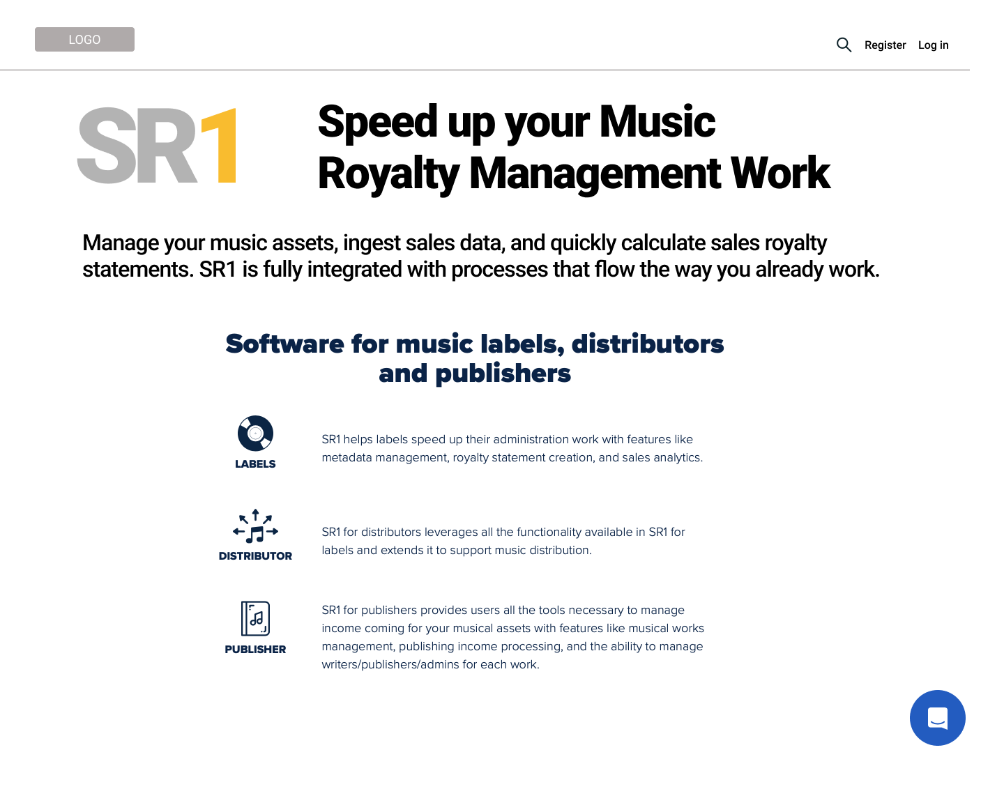 SR1 Landing Page